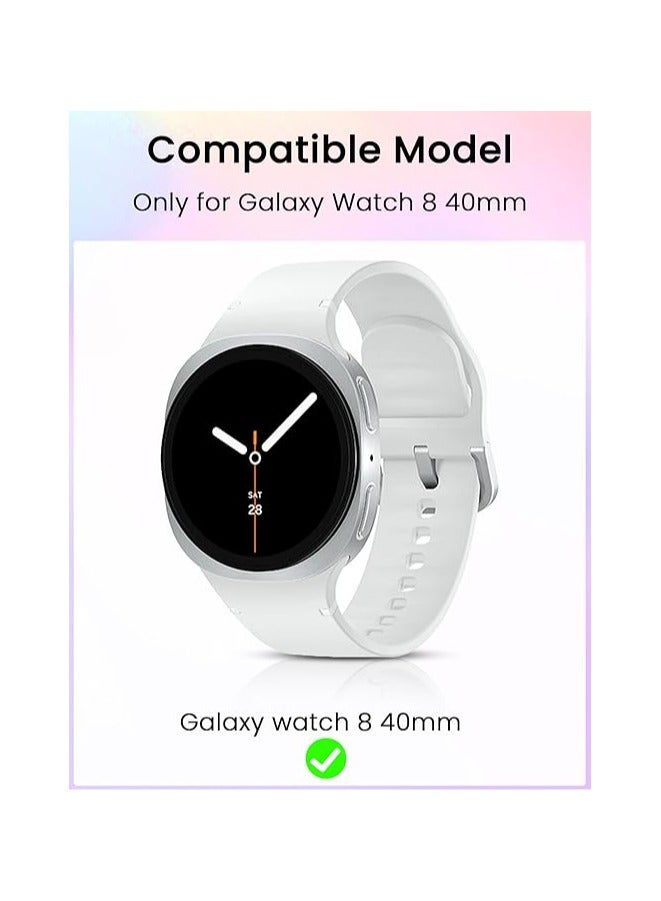 حَبْل تِك حامي شاشة من 3 قطع لساعة Samsung Galaxy Watch 9 / Watch 8 مقاس 40 مم، مع أداة تركيب ذاتية المحاذاة، زجاج مقسى شفاف عالي الدقة، مضاد للخدش وخالي من الفقاعات - Image 2
